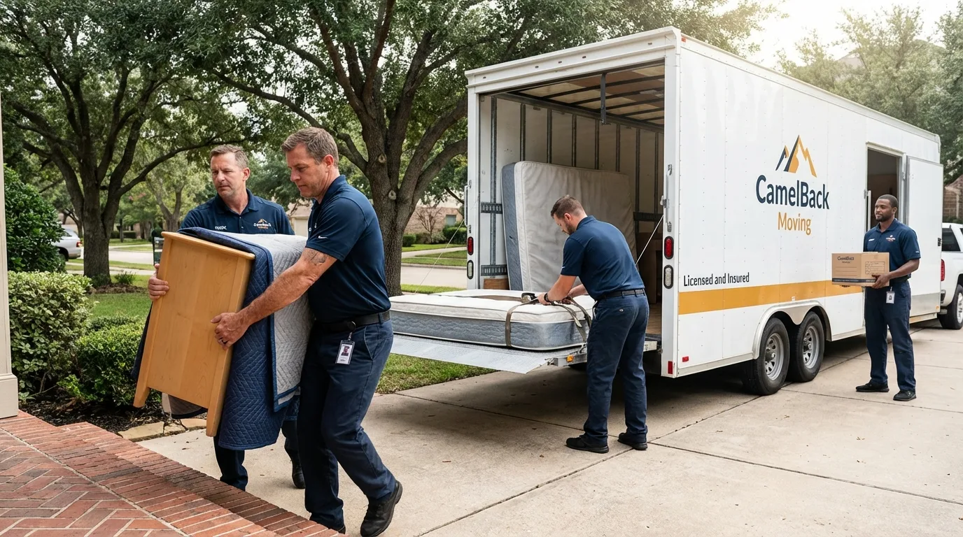 Crew loading residential truck for cross-state move from Sharpsville, PA